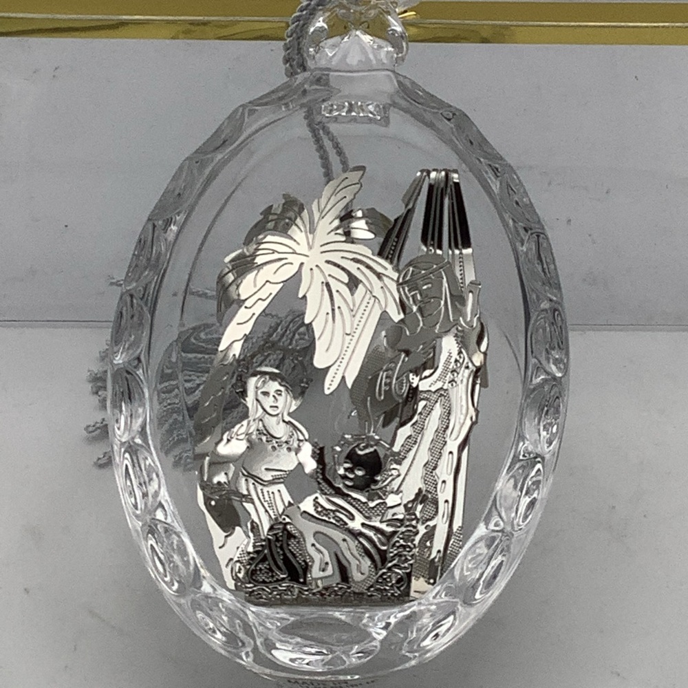 Vintage Lenox Lead Crystal Celestial Nativity Ornament from Czech Republic